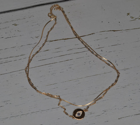 Two Piece Evil Eye Necklace