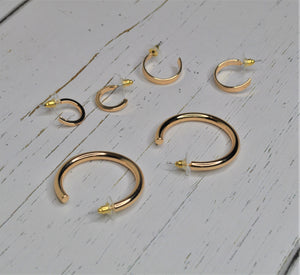 Gold Hoop Earring Set